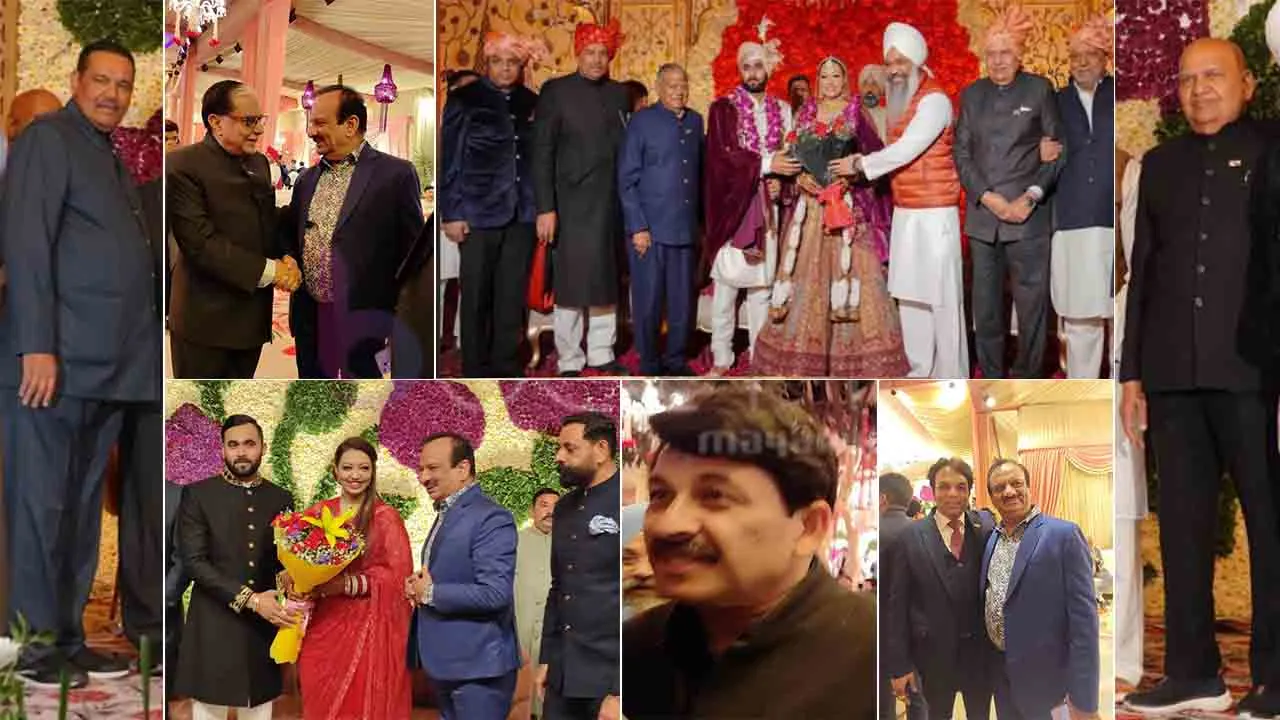 Smt. Sudesh and Vijay Sampla’s daughter got married, reception was held at Lodhi Estate in which many political personalities were present