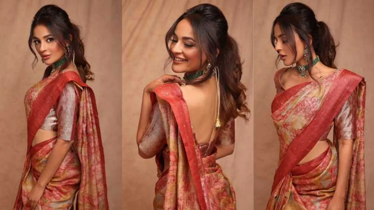 Seerat Kapoor looks all things regal in a floral saree