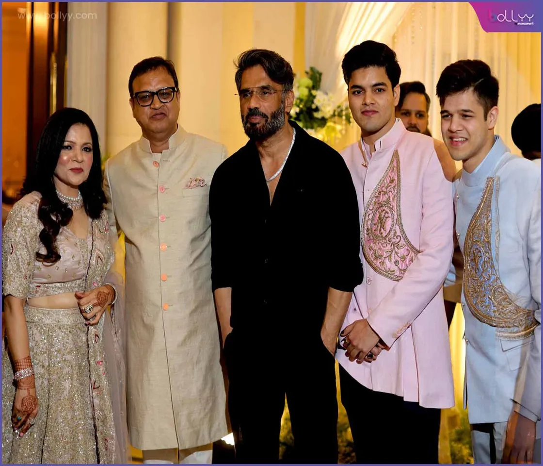 Dr Navneet Kapoor, MD of Square Group, and Mrs Neena Kapoor with Suneel Shetty