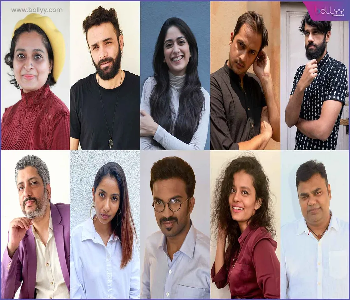 The 2021 Breakthrough India honourees, clockwise from left to right Renu Savant (Director), Jay Pinak Oza (Cinematographer), Tanya Maniktala (Performer), Akshay Singh (Writer), Vi