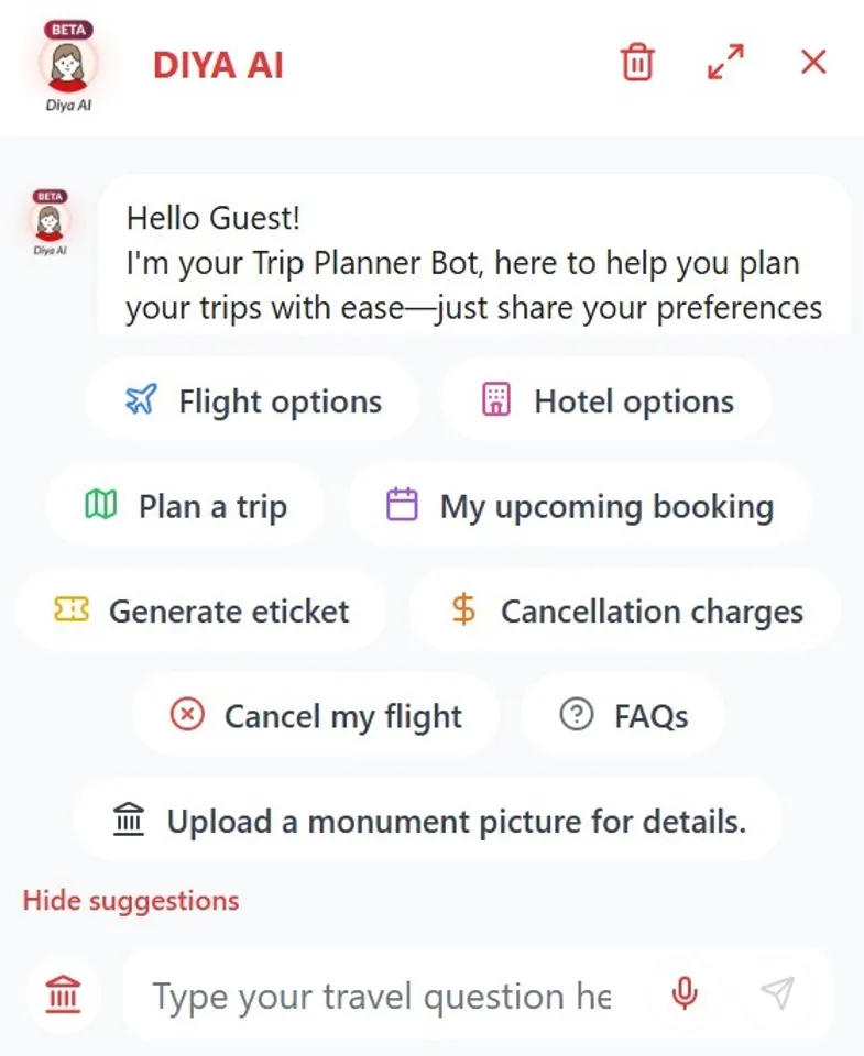 Yatra DIYA - Advanced AI travel assistant
