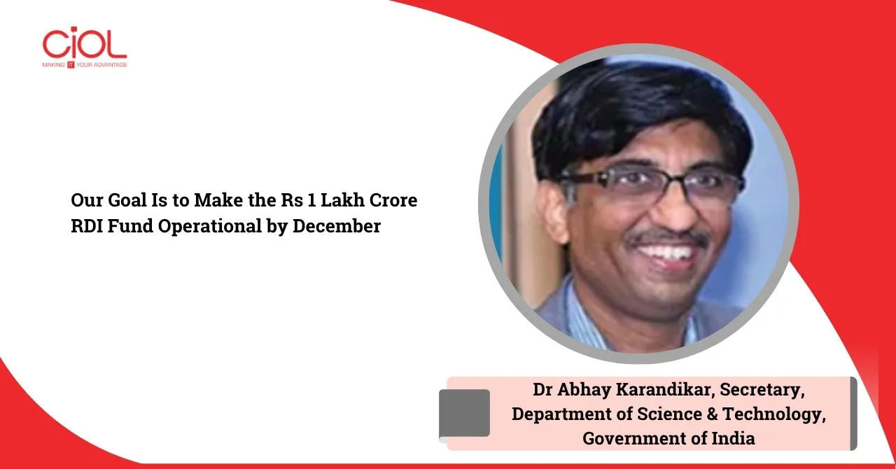 Dr Abhay Karandikar, Secretary Department of Science and Technology Government of India