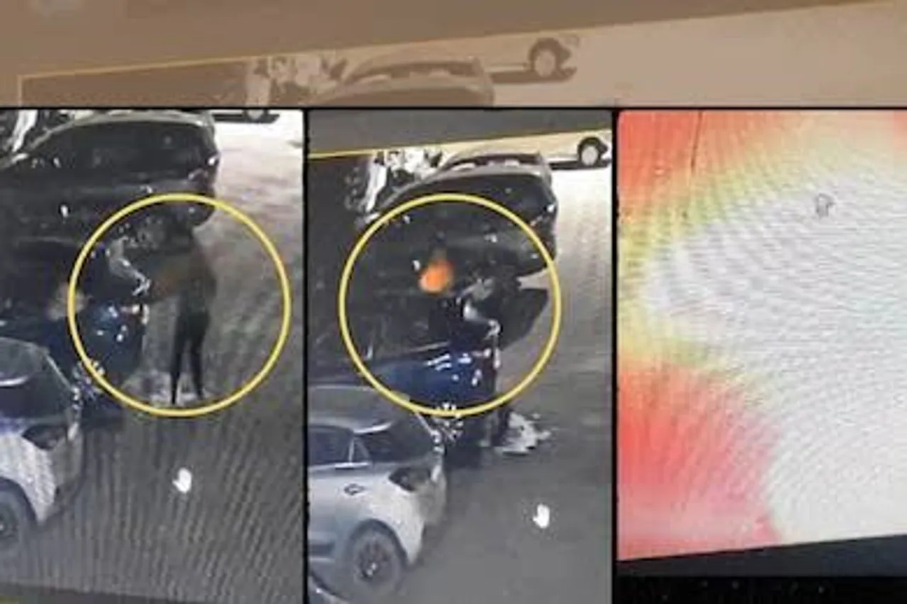 In Ankleshwar's garden city of Bharuch district, matters were settled due to dispute between neighbors. In which two women set the car on fire and the police started running.