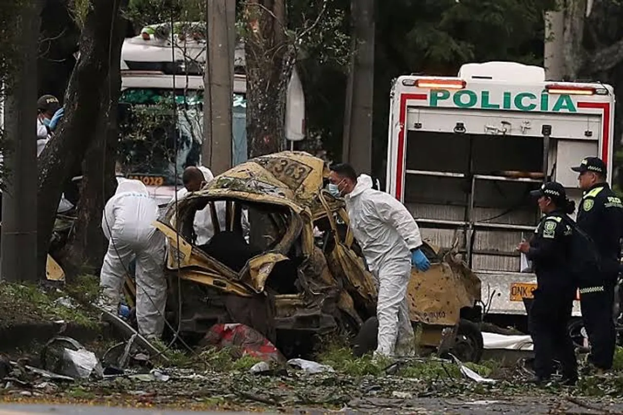At least 18 killed in Colombia in drone attack on helicopter, car bombing