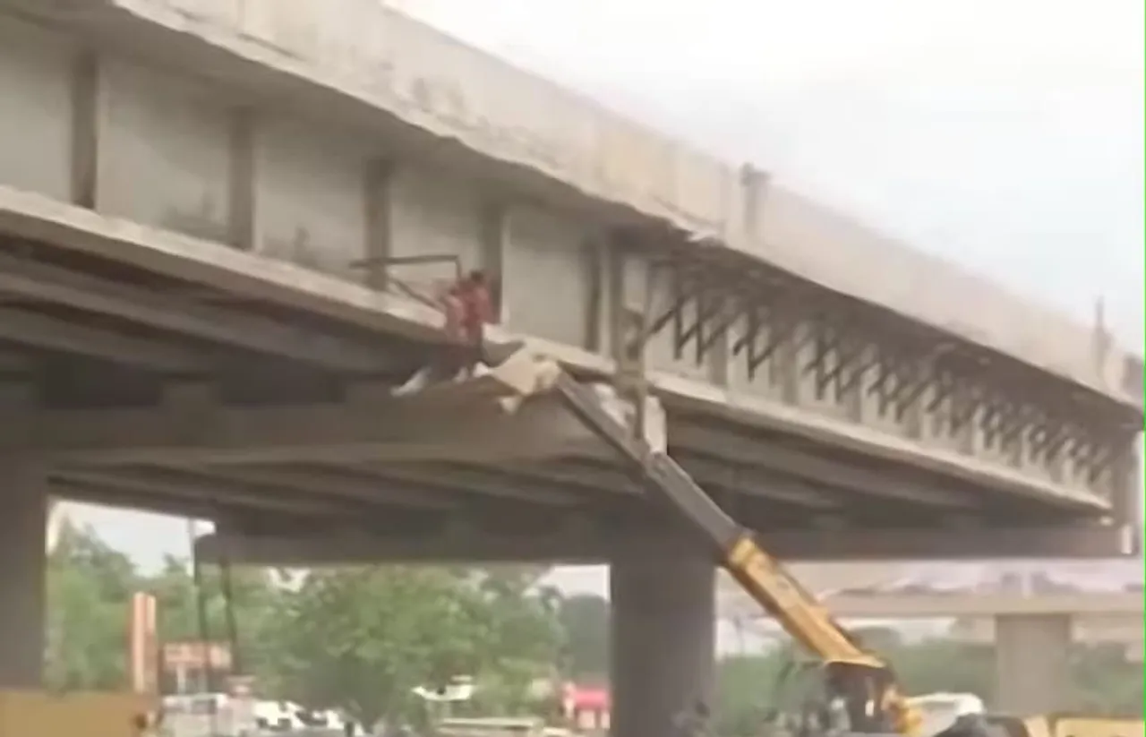 Two injured as metal component falls from under-construction bridge on SG Highway near YMCA