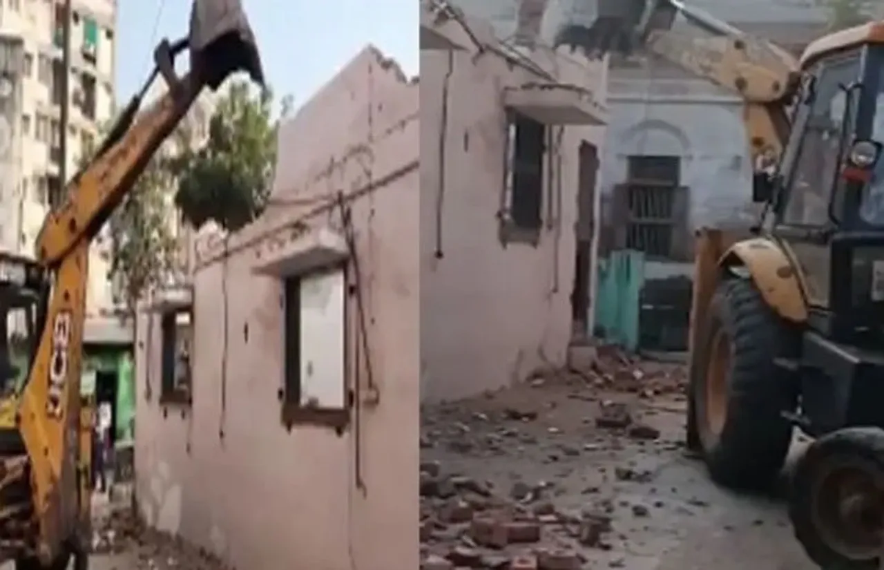 AMC conducts mega demolition drive in Jamalpur after 16 years, razes 30 illegal shops