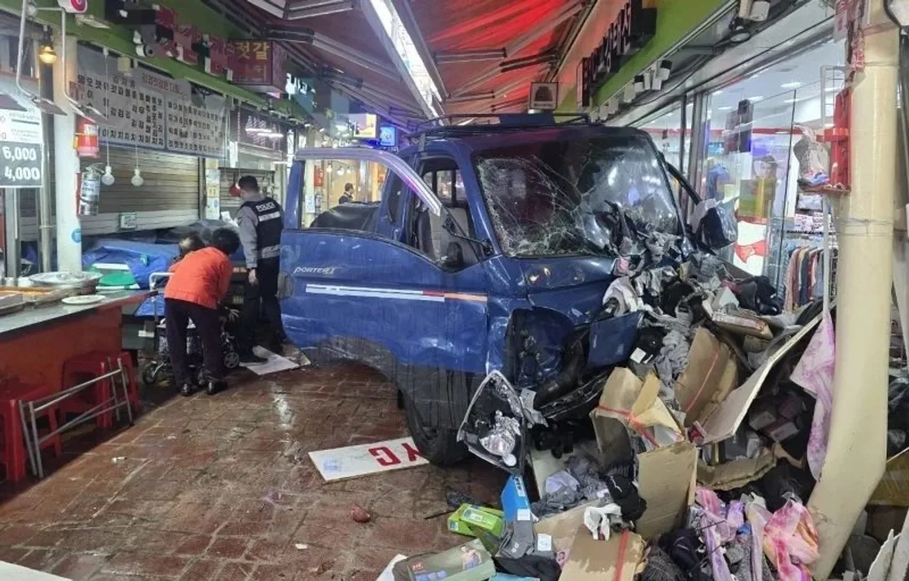 2 dead, several injured after truck crashes in market in South Korea