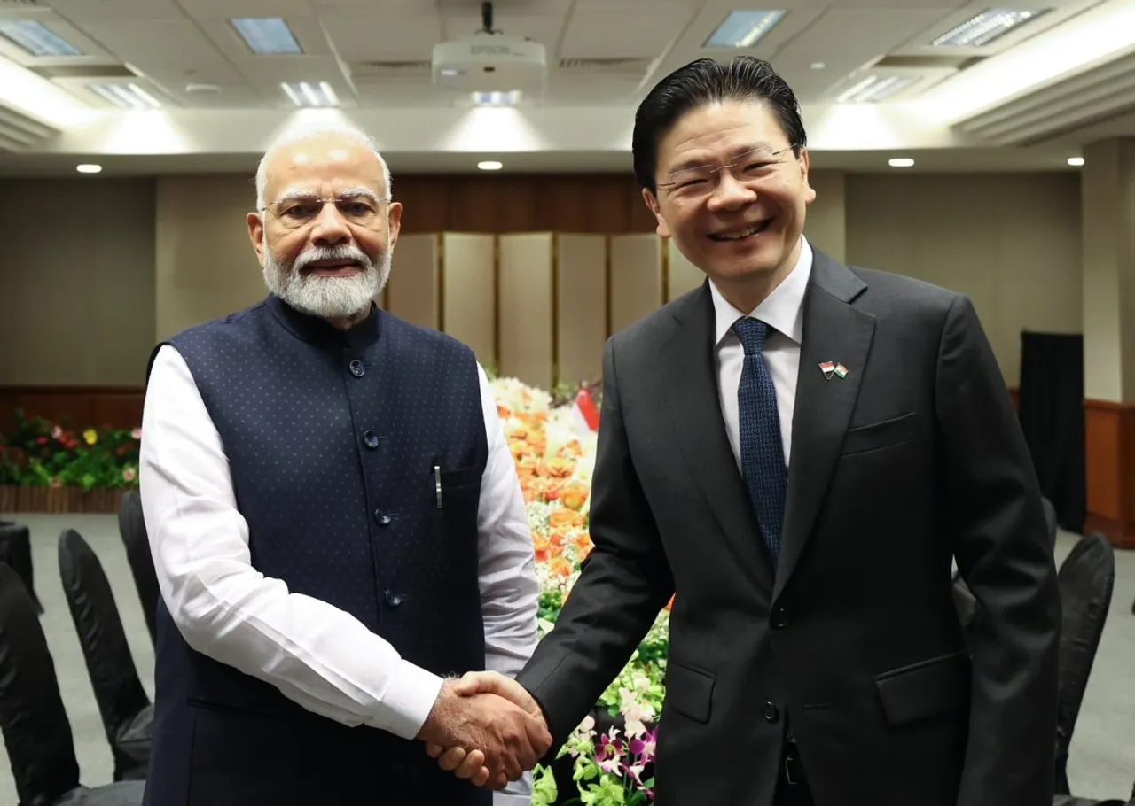 PM Modi holds delegation-level talks with his Singaporean counterpart Lawrence Wong