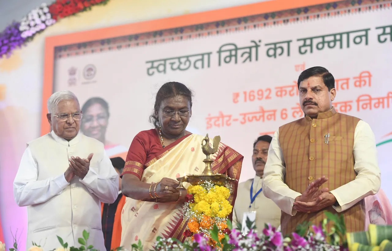 President Droupadi Murmu addresses The Safai Mitra Sammelan kn Ujjain