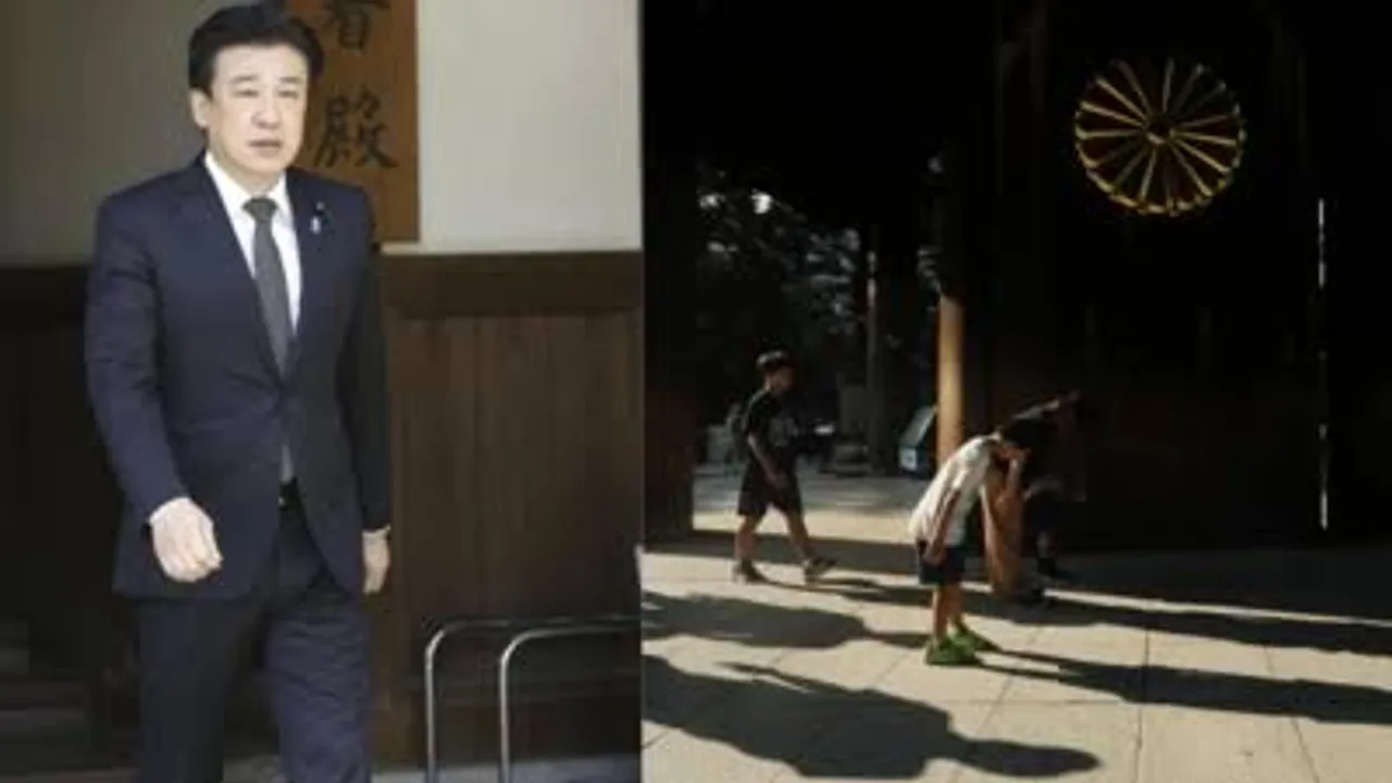 Japan ministers visit controversial war shrine on World War Two anniversary