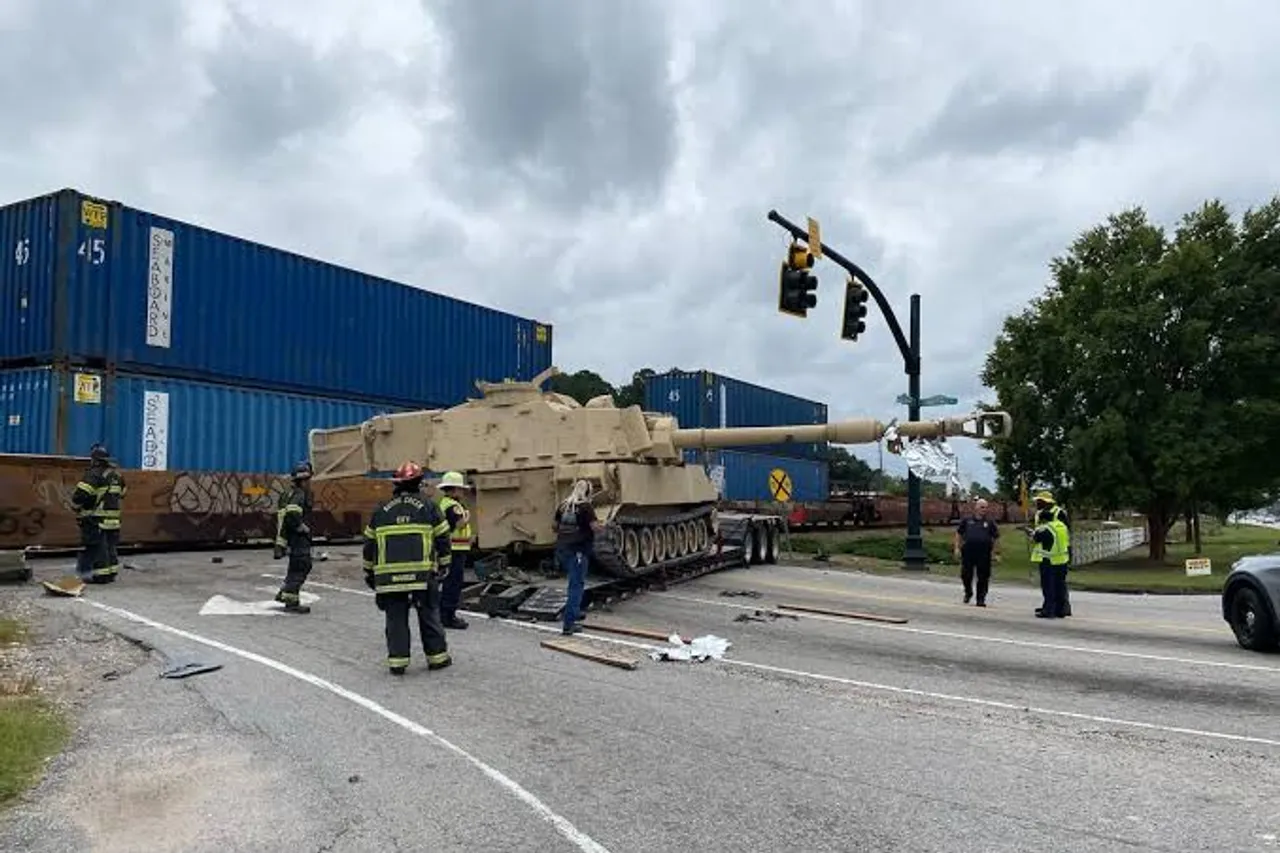 US freight train crashes into military vehicle in South Carolina