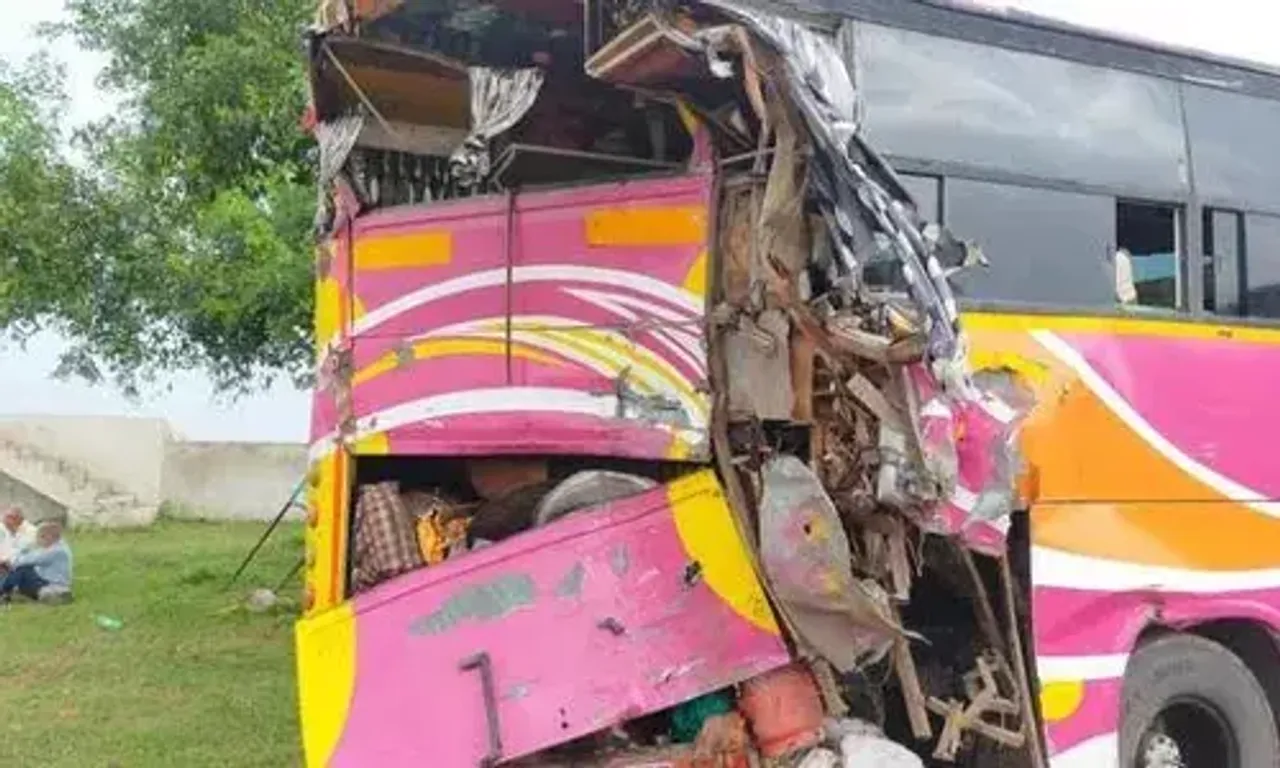 12 pilgrims from Gujarat killed as trailer rams into bus in Bharatpur