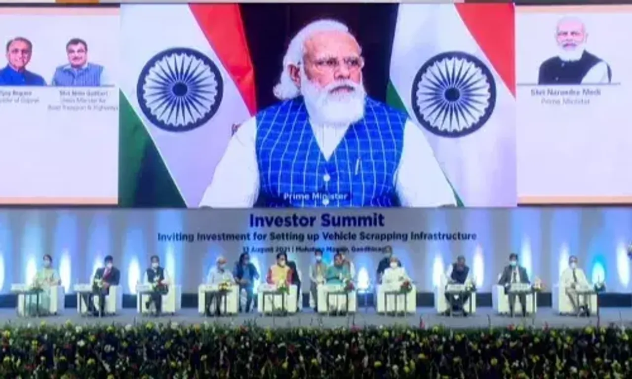 PM Modi addresses Investor Summit in Gujarat, launches vehicle Scrappage Policy