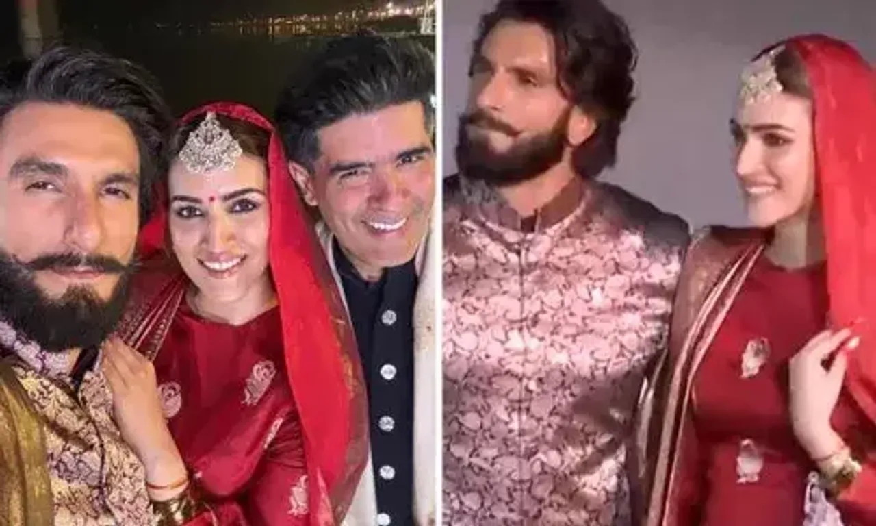Ranveer Singh keeps it stylish in Banarasi bandhgala, Kriti Sanon dons silk lehenga for Manish Malhotra’s show in Varanasi