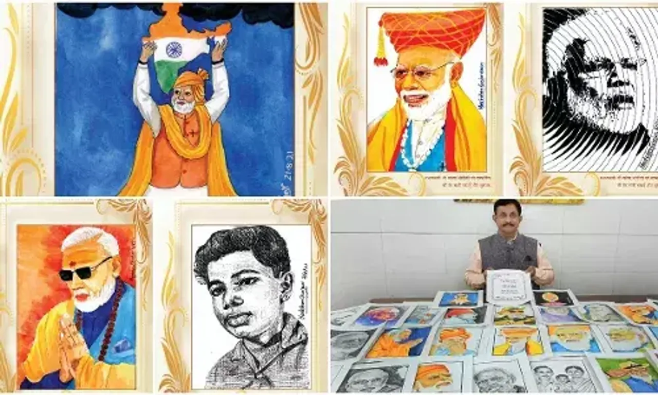 Vadodara artist Hariom Gurjar wish Prime Minister Narendra Modi on his 71st birthday