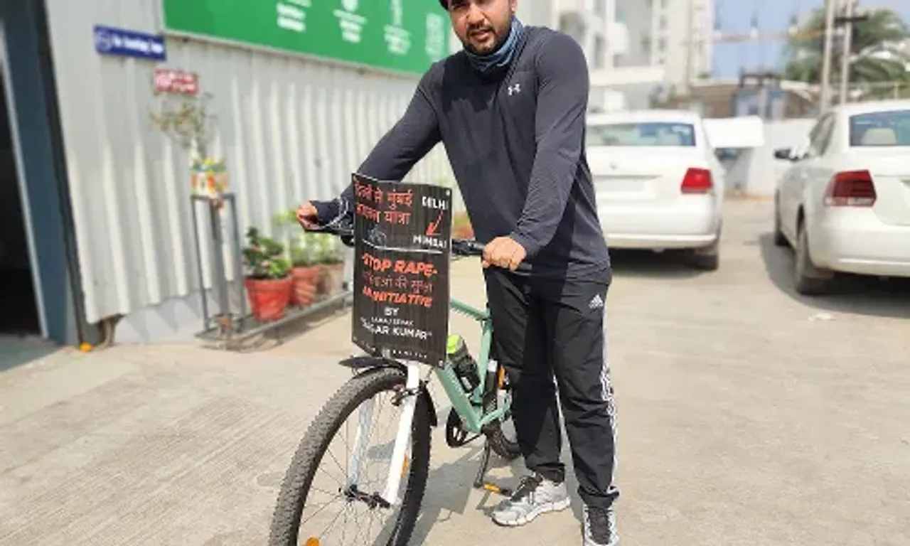 Cycle tour from Delhi to Mumbai for awareness on women security, women empowerment and prevention of atrocities and rape