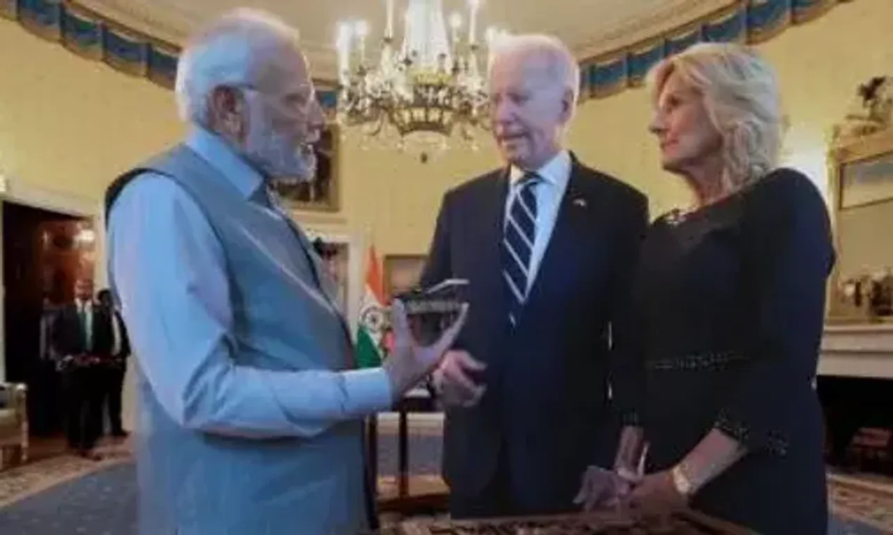 PM Narendra Modi meets US President Joe Biden at White House in Washington DC