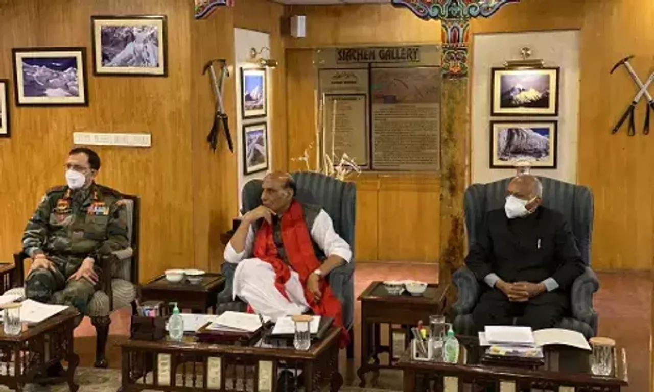 Rajnath Singh interacts with 300 veterans in Leh during his three-day visit to Ladakh