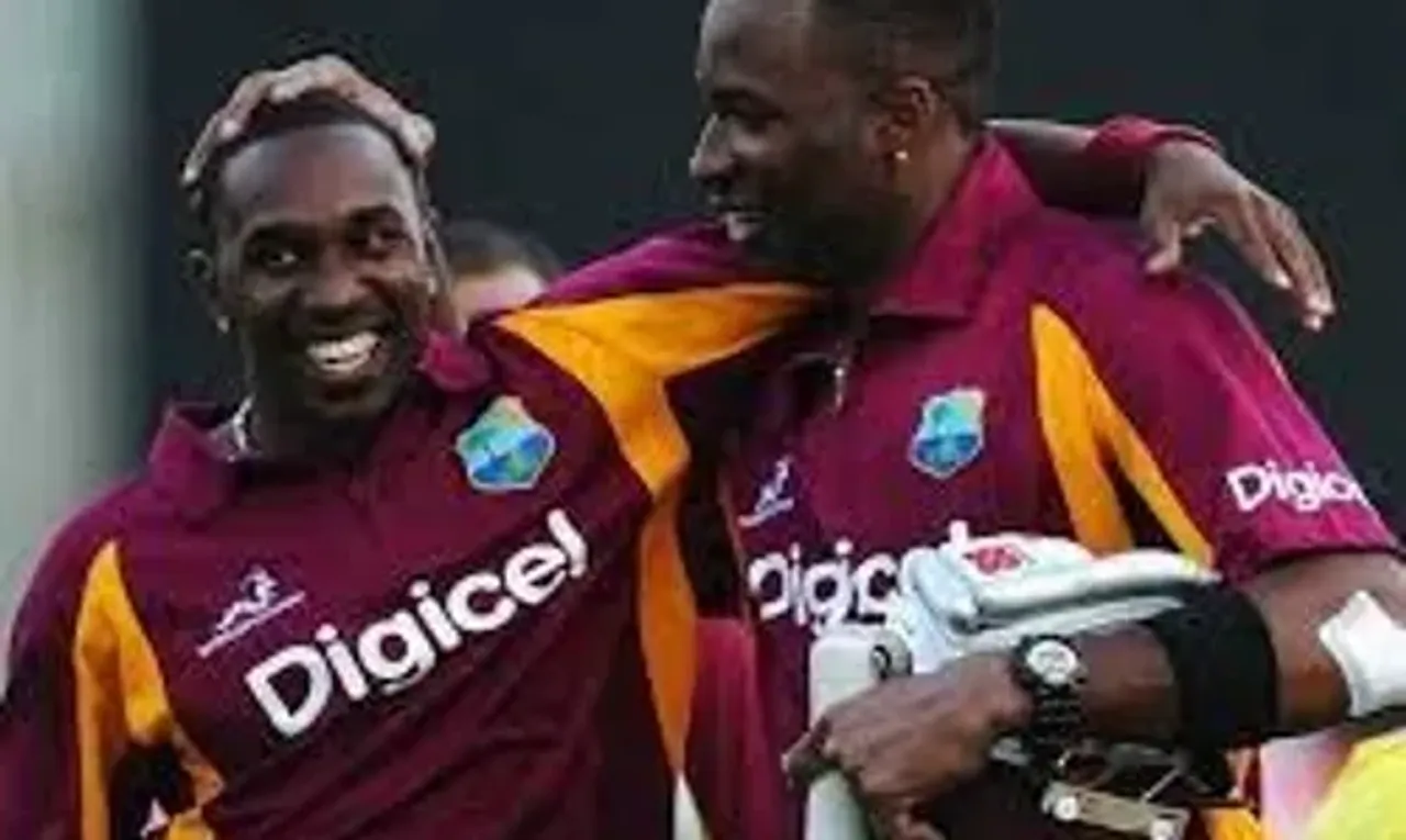 Dwayne Bravo receives a heartfelt send-off from Kieron Pollard