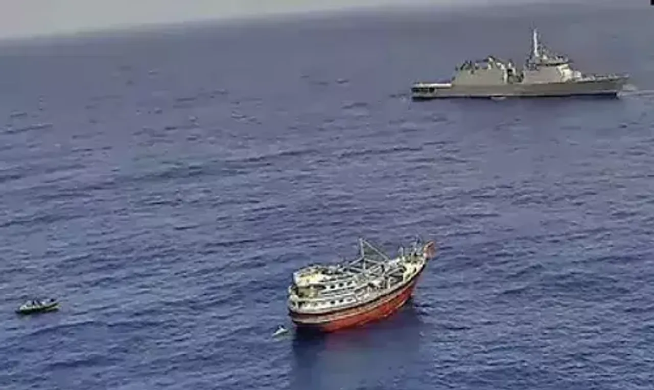 Indian Navy rescues 23 Pakistani nationals from somali pirates in Arabian Sea