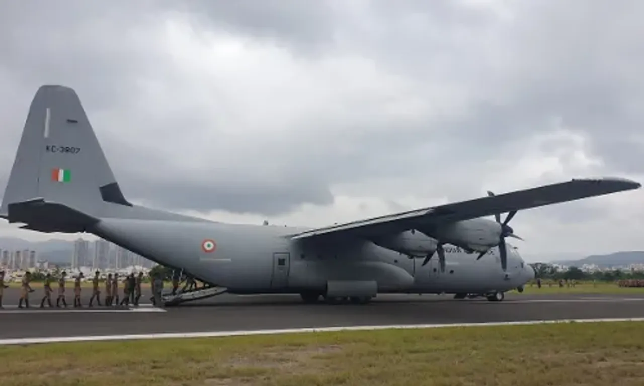 C-130 aircraft lands at National Defence Academy