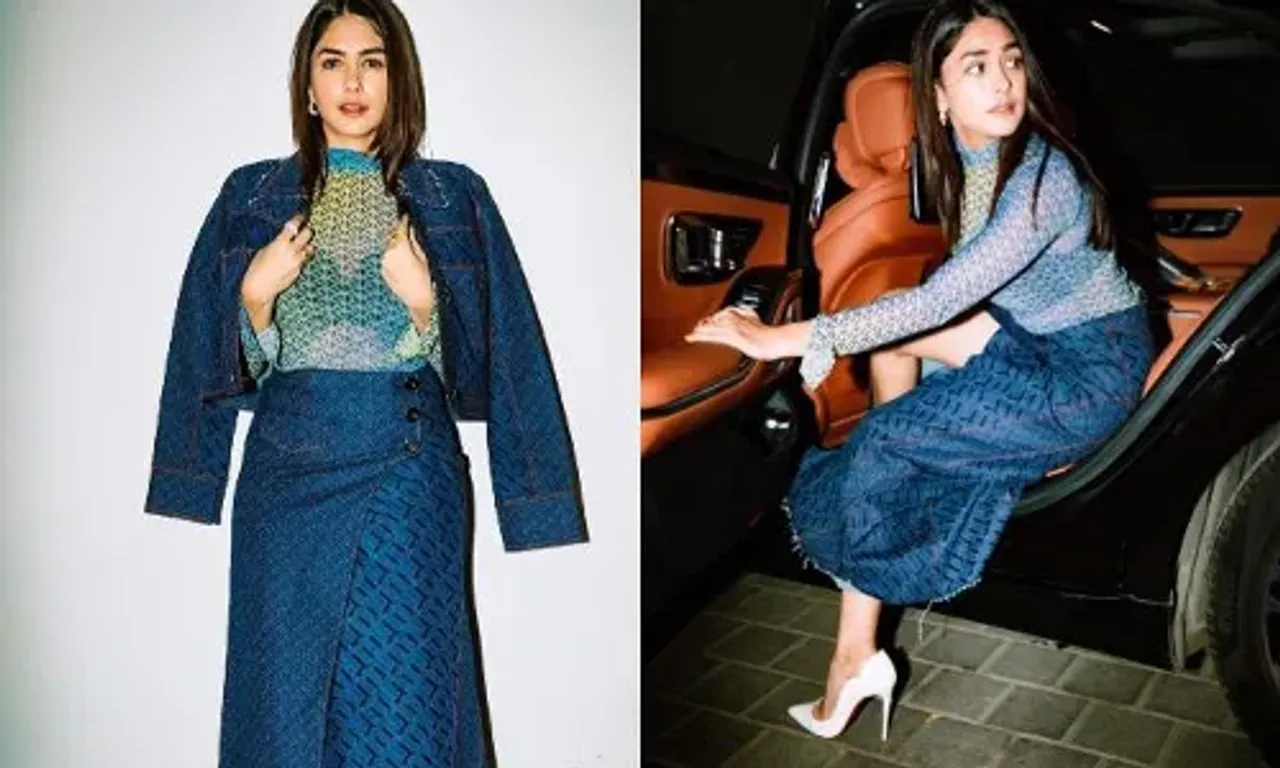 Mrunal Thakur makes a fashion statement in a stunning Rs. 38,000 denim skirt and jacket combo