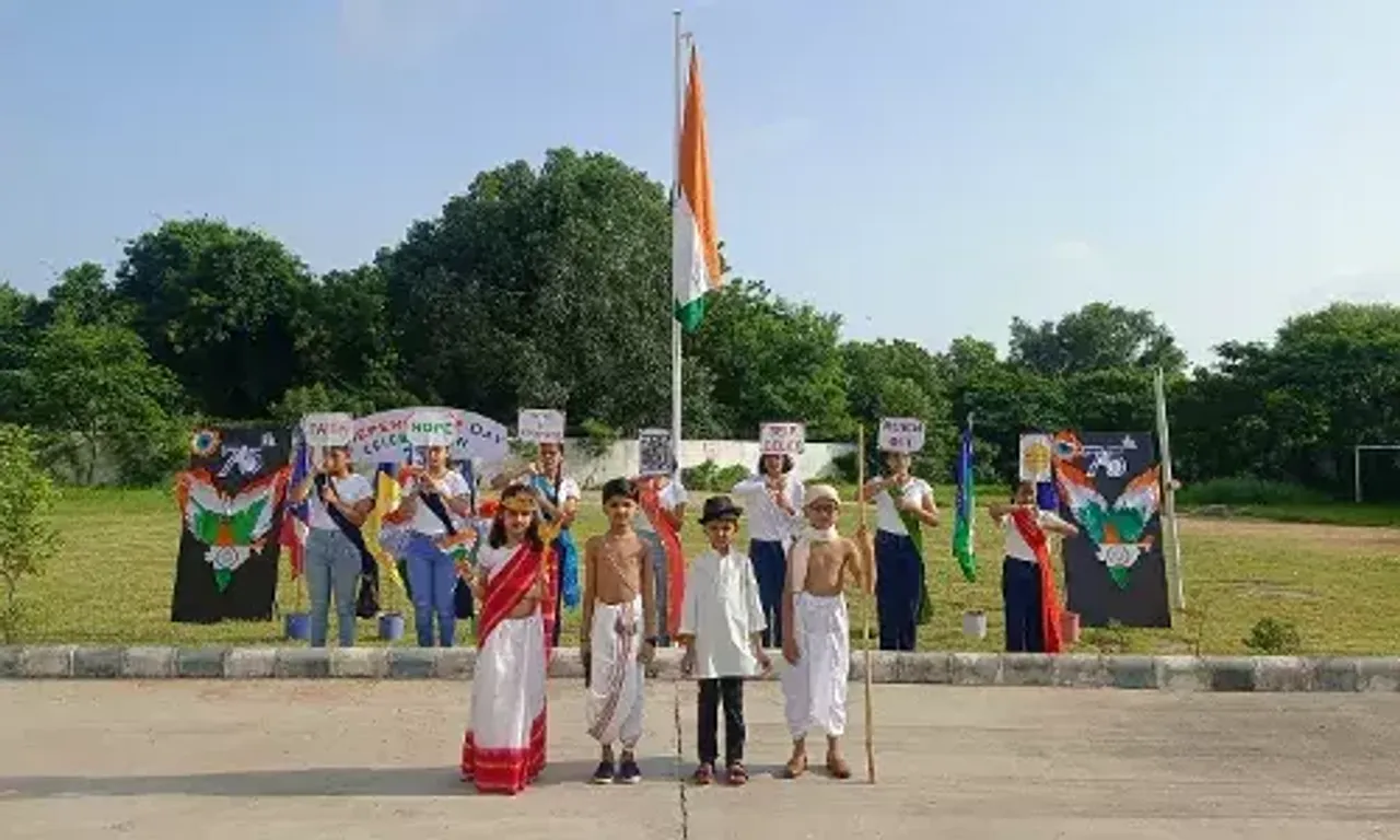 Students of Podar World school in Vadodara celebrated 75 years of Independence in a unique manner