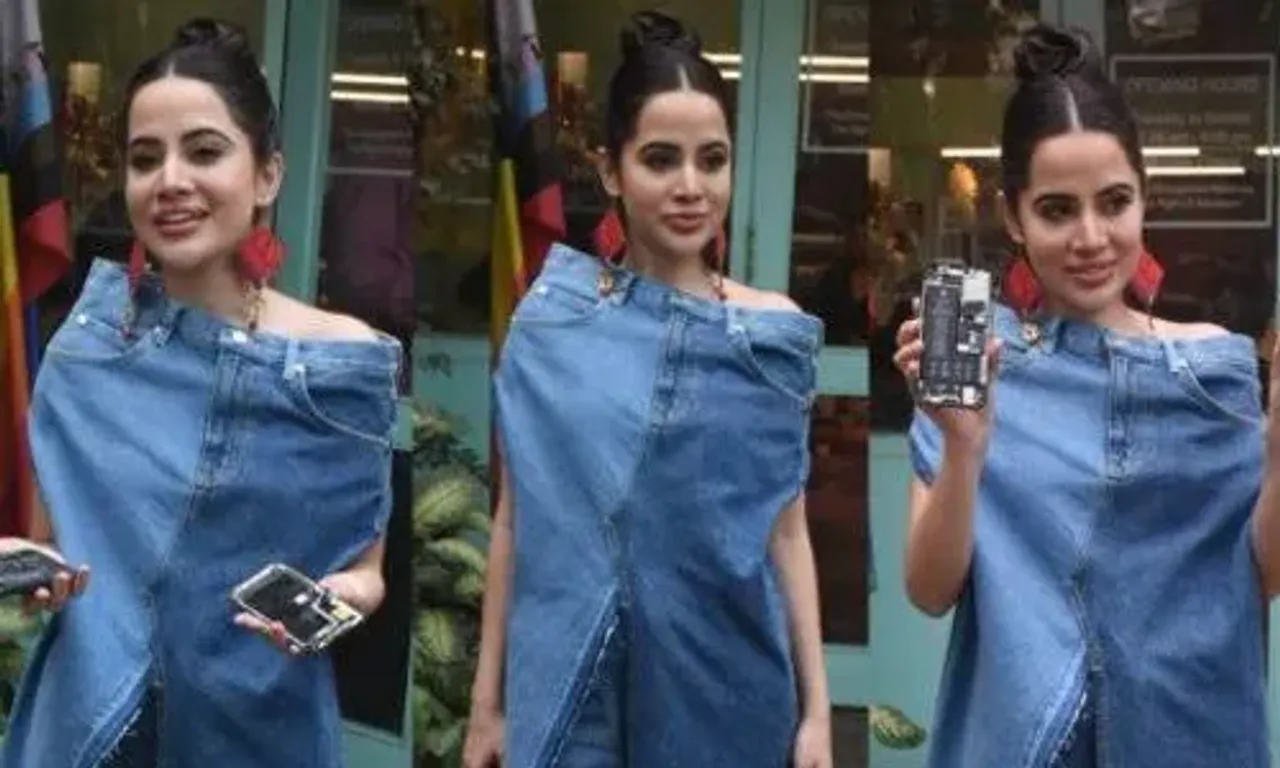 Uorfi Javed wears a denim pant as her top surprising netizens with her fashion style