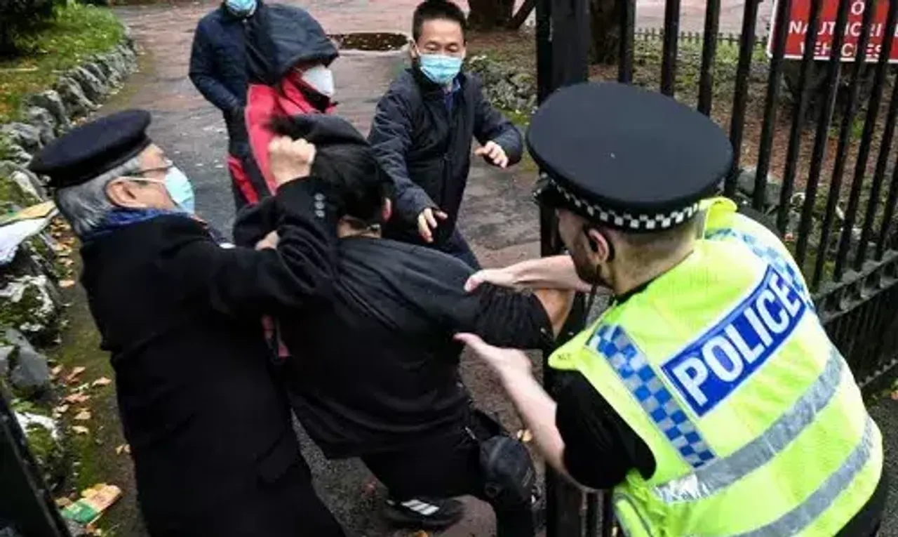 UK police probe assault of protester at Chinese consulate