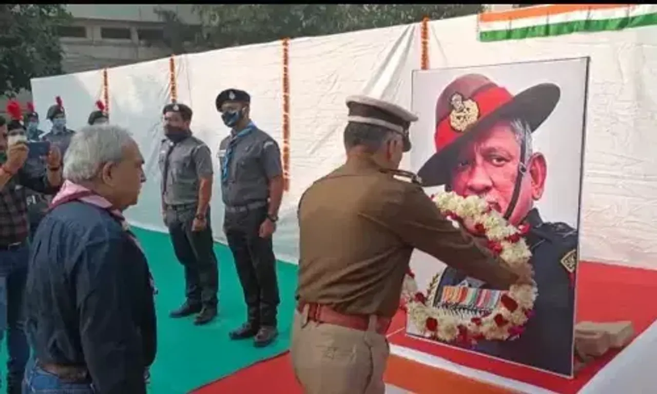 Uniformed Scout and NCC cadets gave heartfelt tribute to late CDS Bipin Rawat and soldiers martyred