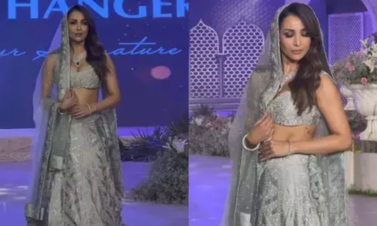 Malaika Arora sets the ramp ablaze as showstopper in an exquisite silver lehenga ensemble