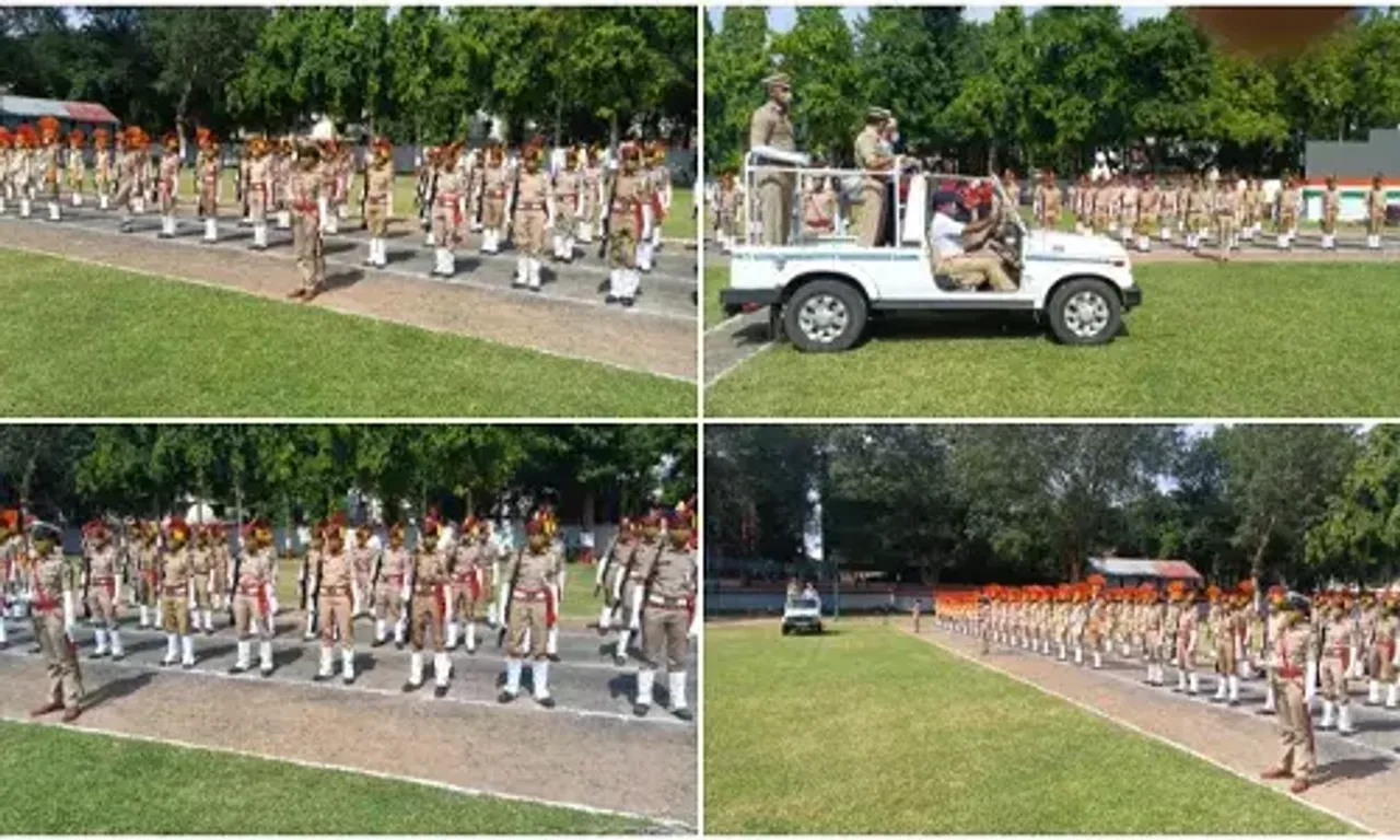 Final rehearsal for 75th Independence Day celebrations at the district level in Vadodara city