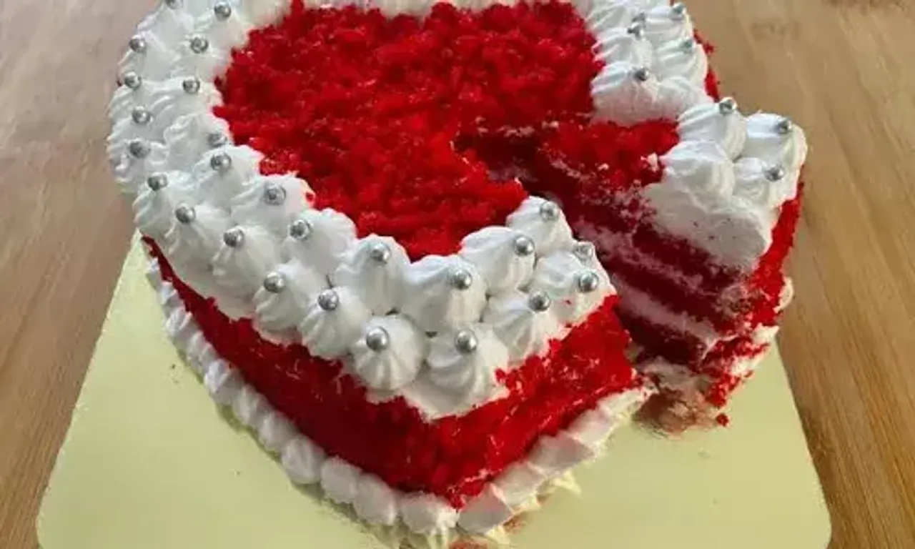 Eggless Red Velvet heart cake Recipe: A heart-shaped cake for your special one