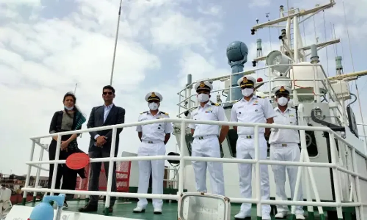 Indian Coast Guard Ship Abheek rebased at Okha