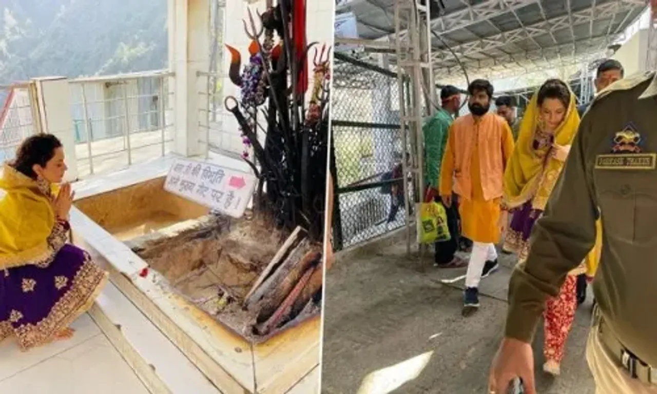 Kangana Ranaut seeks blessings at Vaishno Devi Temple on her 35th Birthday with sister Rangoli Chandel