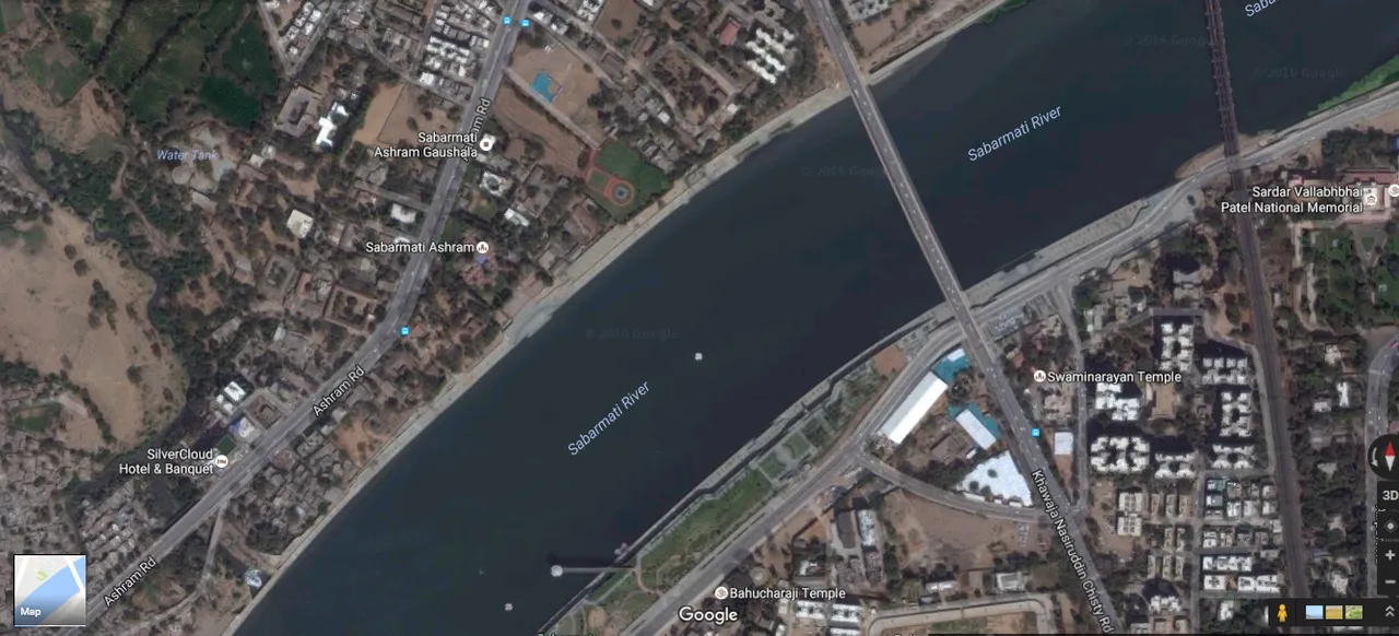 Look how river front of Ahmedabad looks from the space