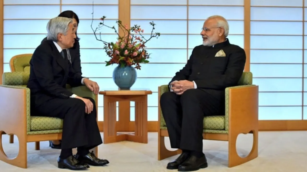 Modi calls on Japanese Emperor