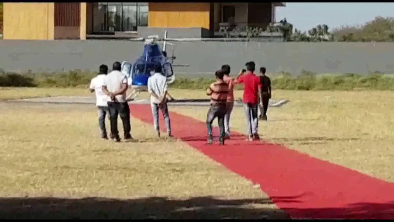 Helicopter hired for taking guest from Vadodara to Udaipur for marriage ceremony