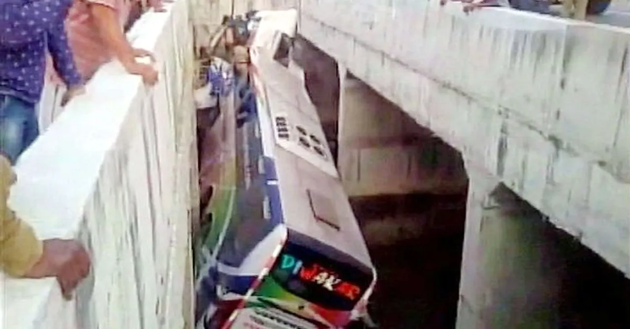 11 killed as bus plunges into canal in Andhra