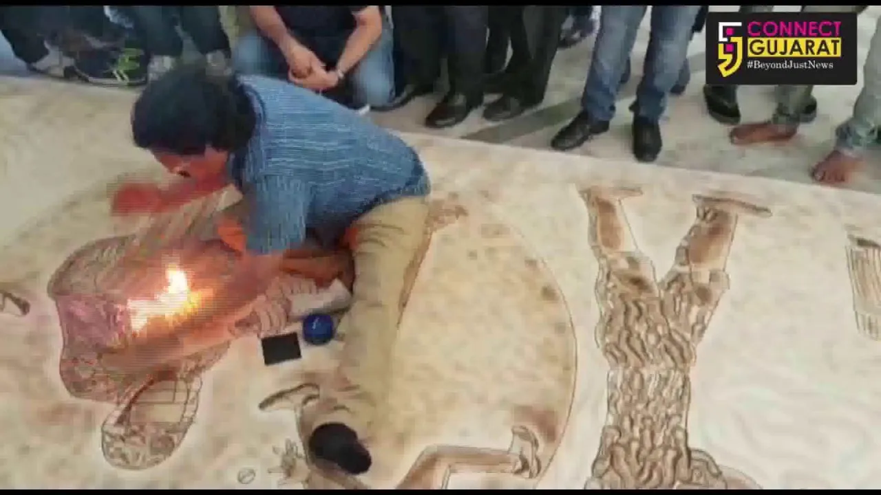 Longest fire painting in the world by Kamal Rana, Gujarat