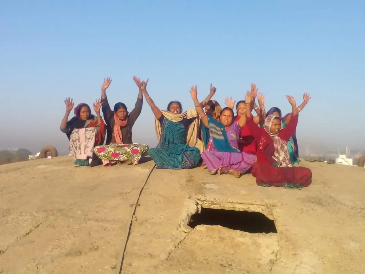 Ladies unique protest in Vadodara