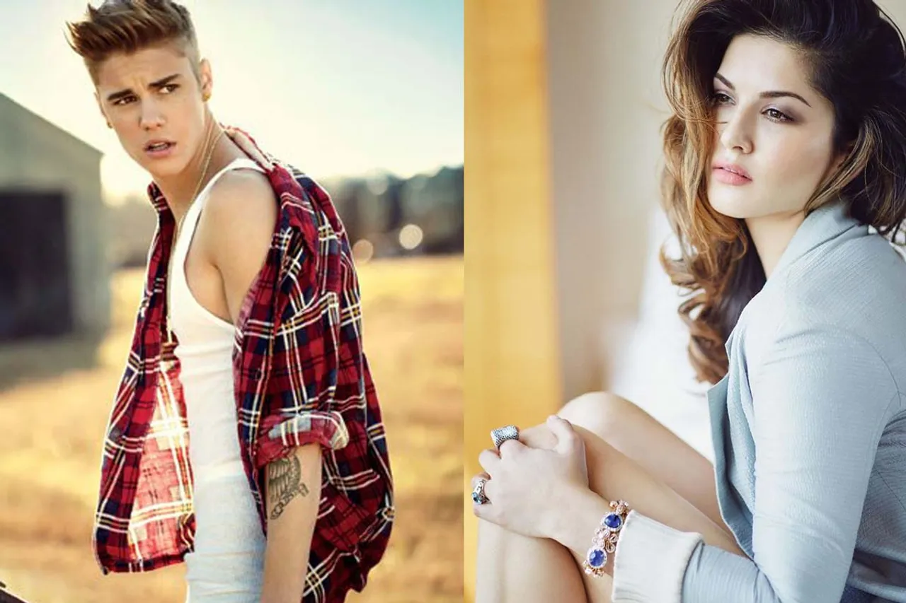 Sunny Leone Eyecatchers with justin Bieber
