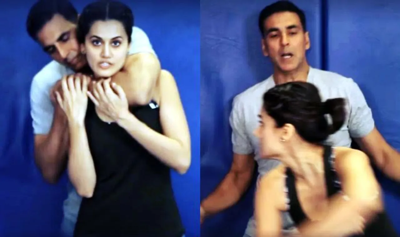 Akshay kumar and Tapsi Pannu taught 'Kohni Maar' to women for their own safety