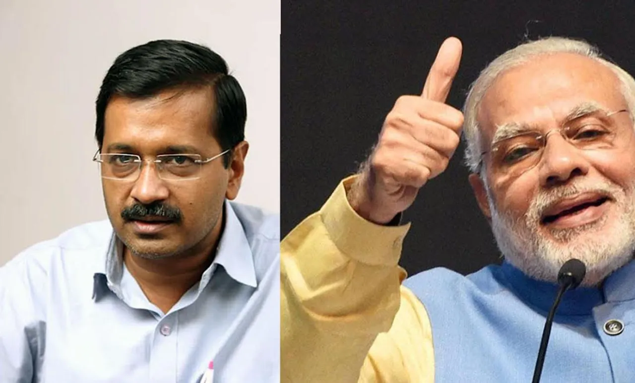 Modi Modi's slogans in public meeting of Arvind Kejriwal