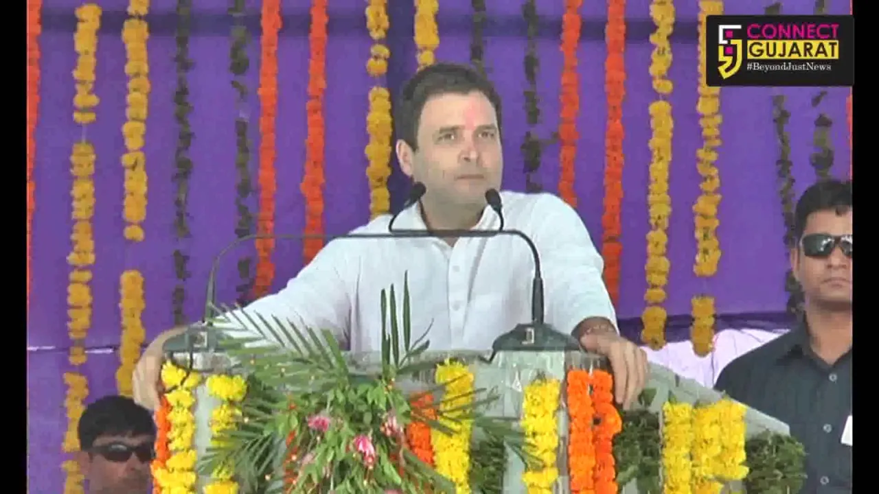 Rahul Gandhi addressing at Dediapada on Foundation Day of Gujarat