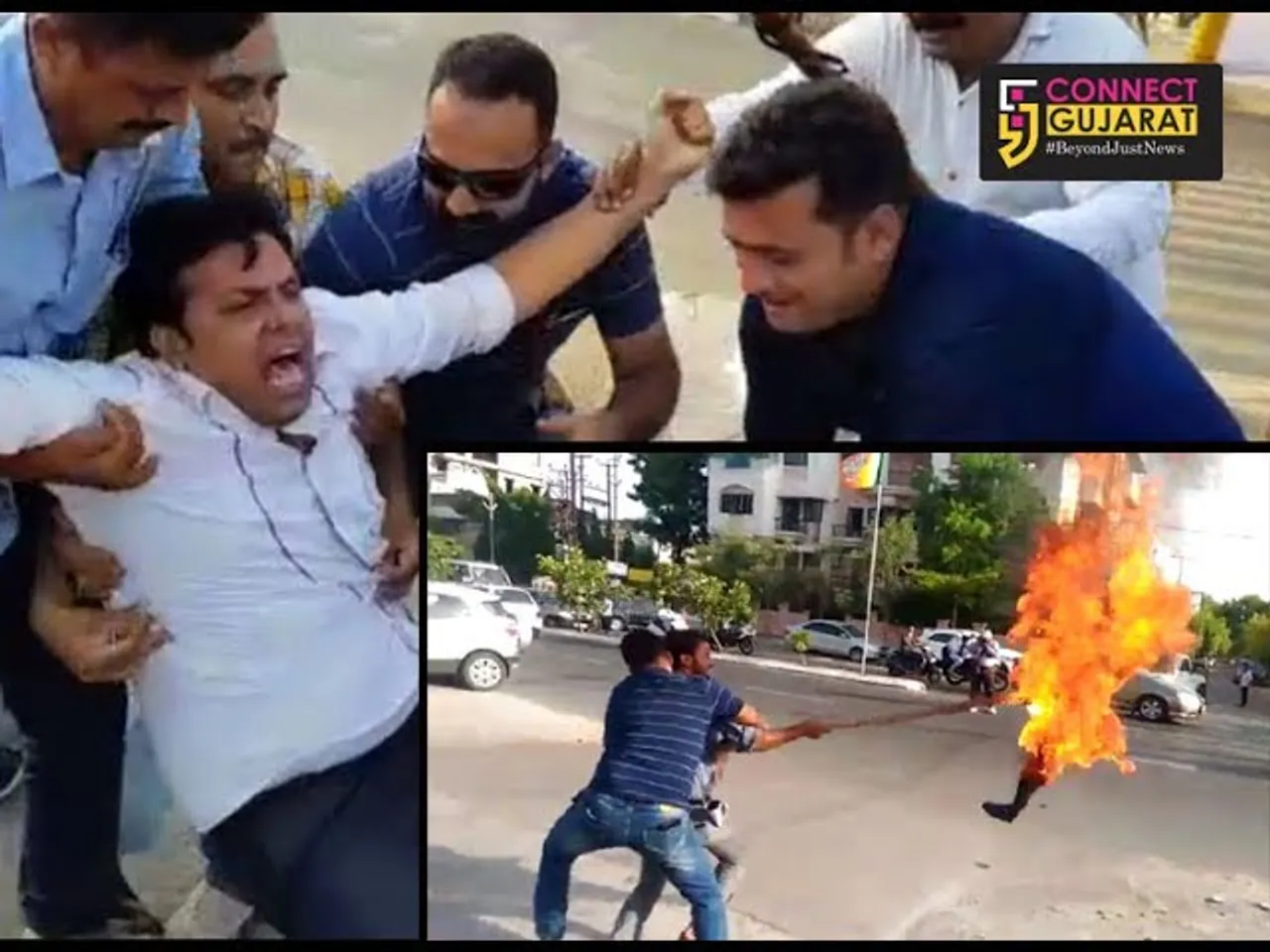 Youth Congress protest against Amit Shah in Vadodara
