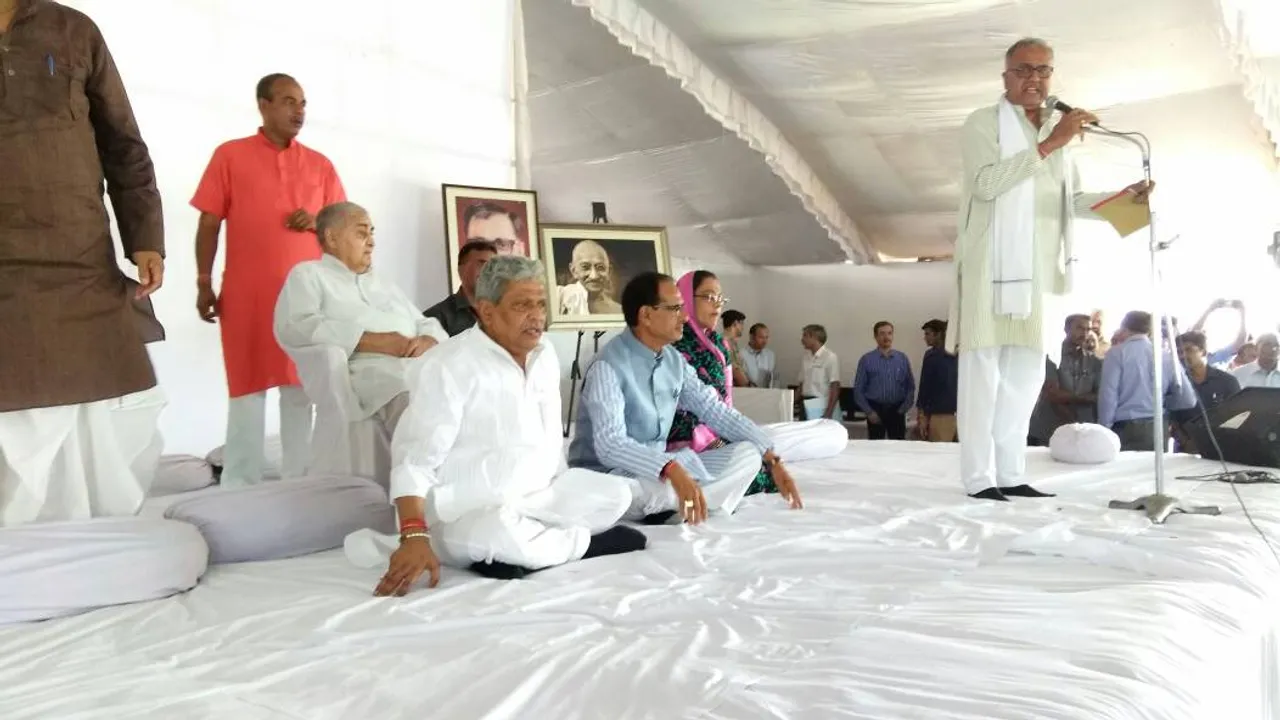 MP CM Shivaraj Chauhan on hunger strike for peace in state
