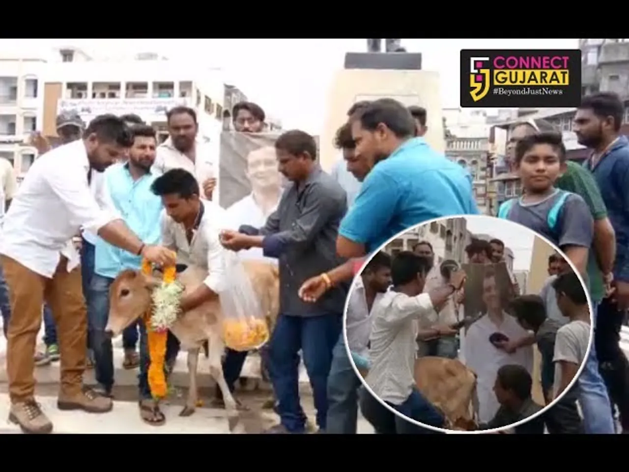Vadodara youth protest against Congress