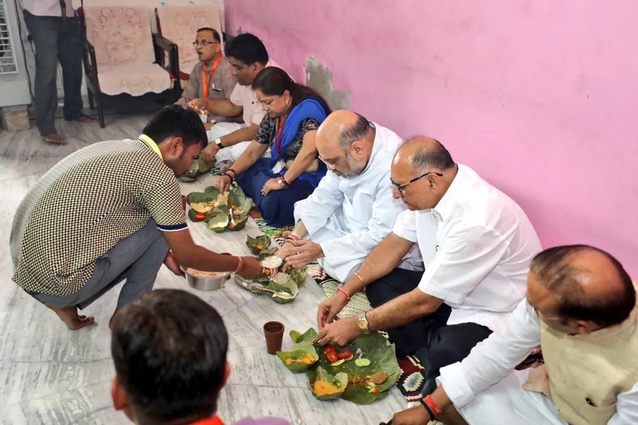 BJP President Amit Shah had lunch with Dalit's Family in Rajasthan