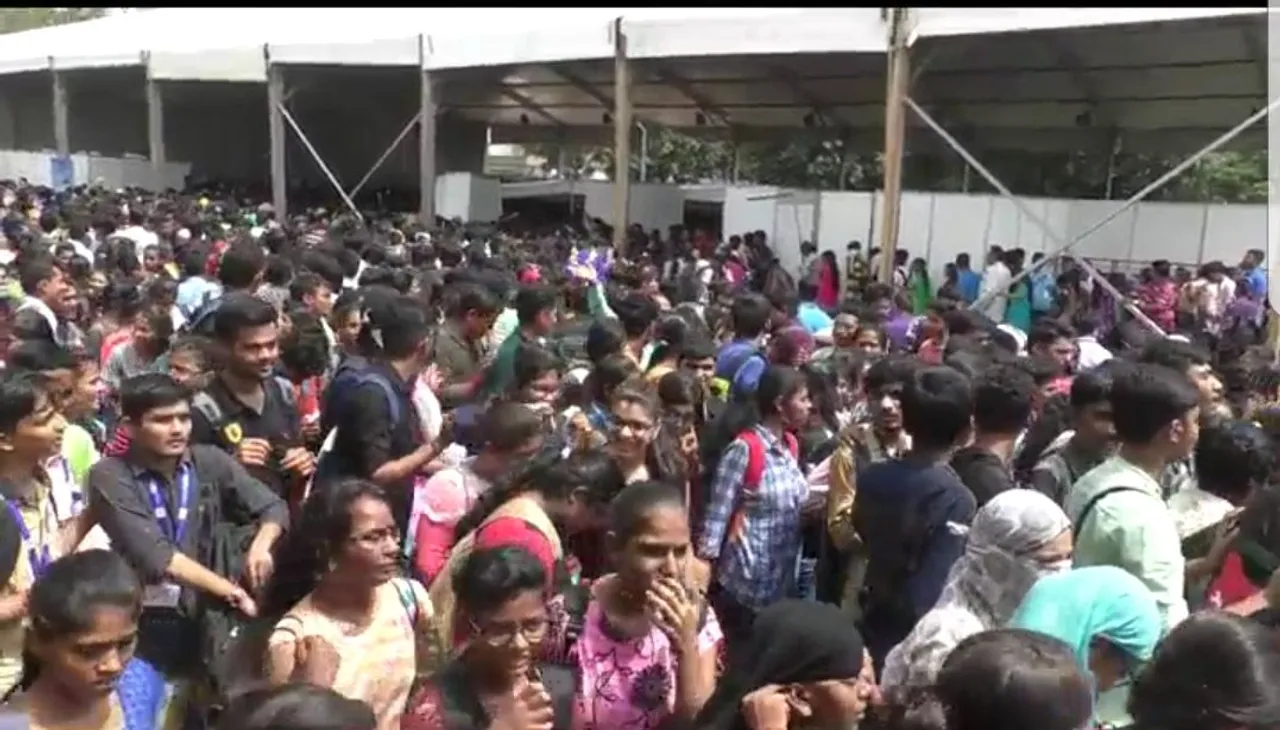 Chaos at the venue of e Tab distribution programme